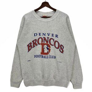 Vintage NFL Denver Broncos Crewneck Sweatshirt, Big Logo Denver Broncos Shirt
